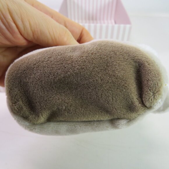 Baby Doudou Et Compagnie Paris Teddy Bootie Slippers W/Rattle Soft Fur Tan - Picture 4 of 11